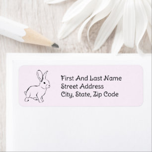 Sweet Bunny Rabbit, Cute Spring or Easter Cartoon Return Address Label