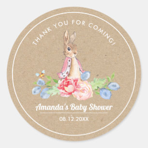 Sweet Bunny Thank You Baby Shower Favour Stickers