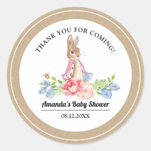 Sweet Bunny Thank You Baby Shower Favour Stickers