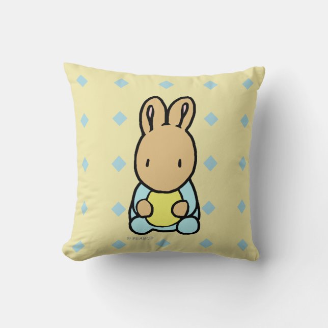 Sweet Bunny Throw Pillow (front view) (Front)