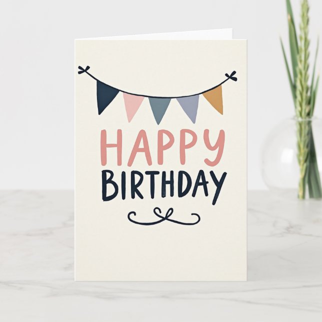 Sweet Bunting Birthday Card (Front)