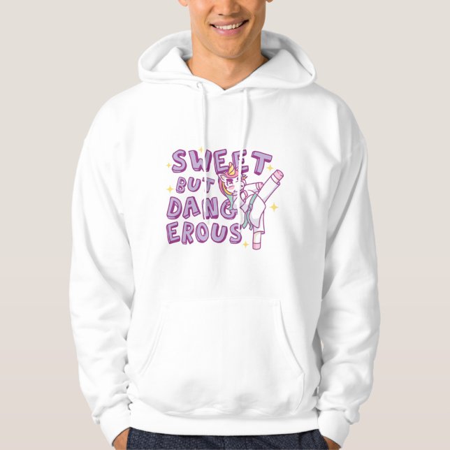 Sweet but dangerous Karate Unicorn Hoodie (Front)