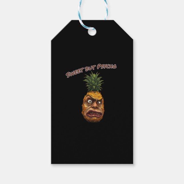 Sweet but Psycho Pineapple Gift Tags (Front)