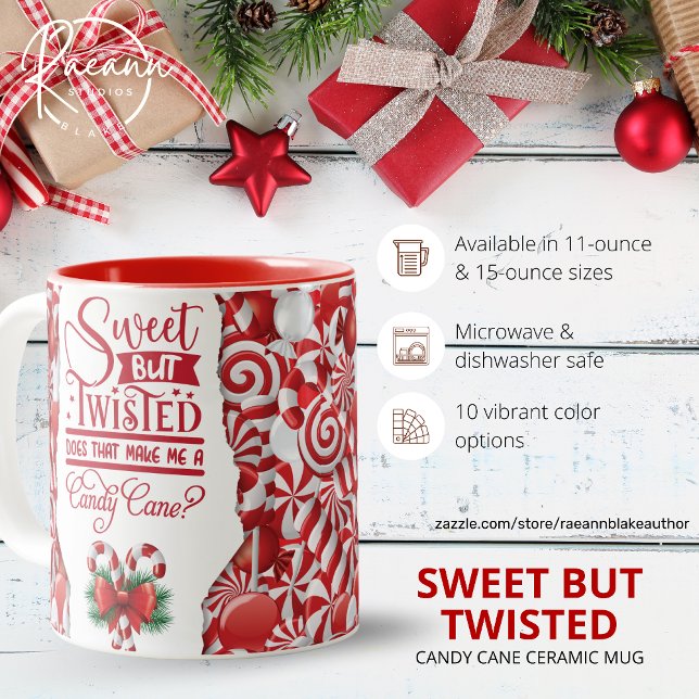 Sweet but Twisted Candy Cane Ceramic Mug (Creator Uploaded)