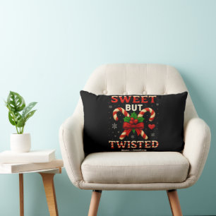 Sweet But Twisted Candy Cane Christmas Funny Gift Lumbar Cushion