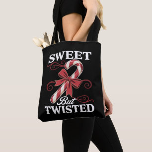 Sweet But Twisted Candy Cane Christmas Holiday Tote Bag