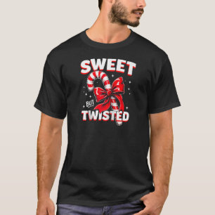 Sweet But Twisted Candy Cane Christmas Xmas Adult  T-Shirt
