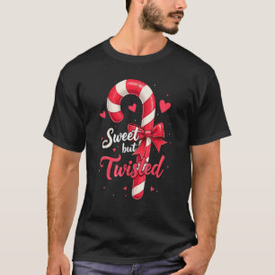 Sweet But Twisted Candy Cane Christmas Xmas Adult  T-Shirt