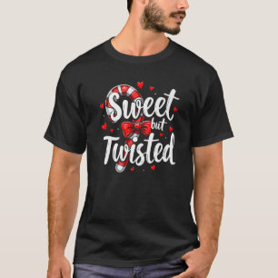 Sweet But Twisted Candy Cane Christmas Xmas Adult  T-Shirt