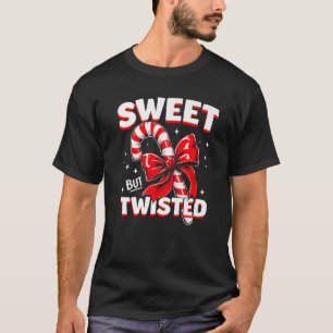 Sweet But Twisted Candy Cane Christmas Xmas Adult  T-Shirt