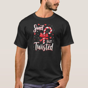 Sweet But Twisted Candy Cane Christmas Xmas Adult  T-Shirt