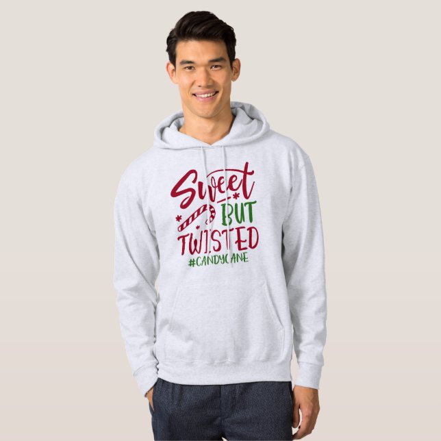 Sweet But Twisted Candy Cane - Funny Christmas Hoodie (Front Full)