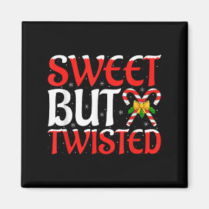 Sweet But Twisted Funny Candy Cane Christmas  Magnet