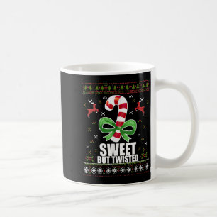 Sweet But Twisted Funny Candy Cane Ugly Christmas Coffee Mug