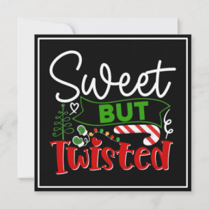 Sweet But Twisted Funny Christmas Candy Cane Holiday Card