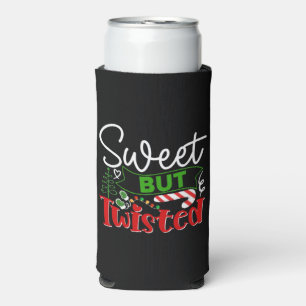 Sweet But Twisted Funny Christmas Candy Cane Seltzer Can Cooler