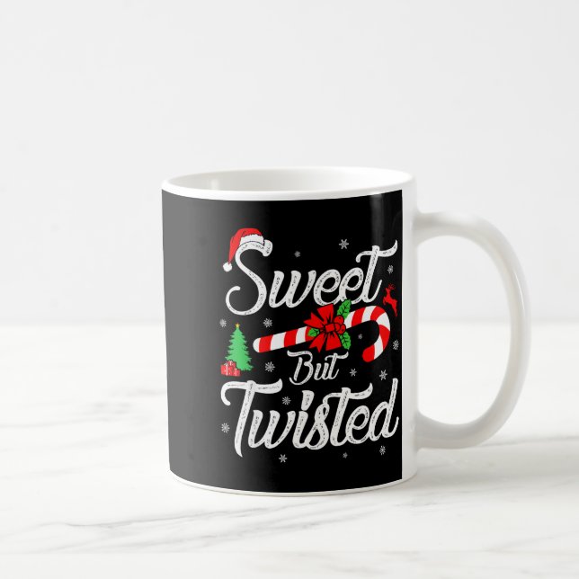 Sweet But Twisted Funny Christmas Candy Cane Xmas  Coffee Mug (Right)
