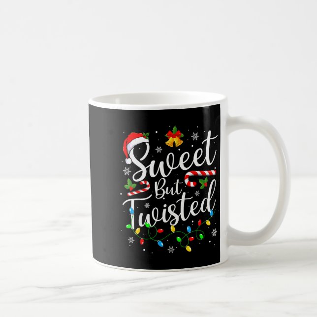 Sweet But Twisted Funny Christmas Candy Cane Xmas  Coffee Mug (Right)