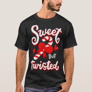 Sweet But Twisted Funny Christmas Candy Cane Xmas T-Shirt