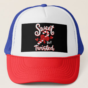 Sweet But Twisted Funny Christmas Candy Cane Xmas  Trucker Hat