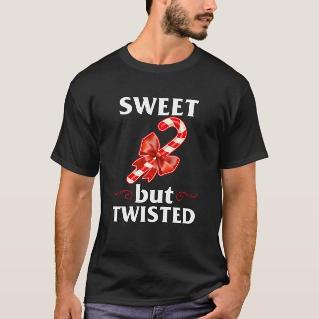 Sweet But Twisted Merry Christmas Candy Cane Sweat T-Shirt (Front)