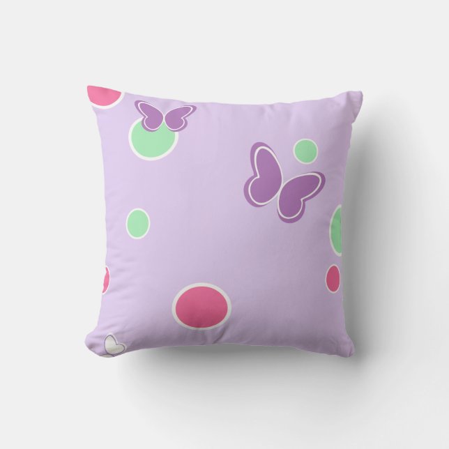 sweet butterflies and polka dots cushion (Front)