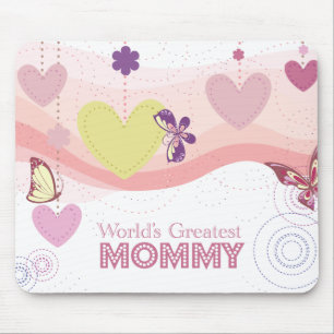 Sweet butterfly hearts world's greatest mummy mouse pad