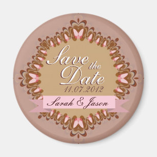 Sweet Butterfly Lace Save the Date Wedding Magnet