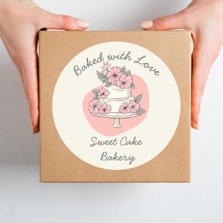 Sweet Cake Bakery Baked with love Classic Round Sticker