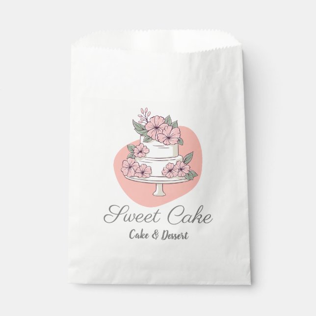 Sweet Cake Bakery Cake & Dessert Logo Favour Bag (Front)