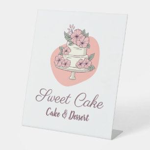Sweet Cake Bakery Cake & Dessert Logo Pedestal Sign