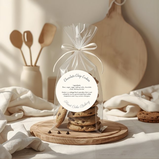 Sweet Cake Bakery Chocolate Cookie Ingridients Classic Round Sticker (Creator Uploaded)