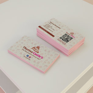 Sweet Cake Business   Elegant Pink  Card