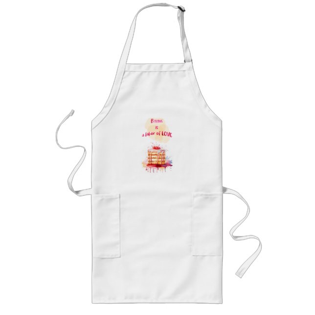 Sweet cake design long apron (Front)