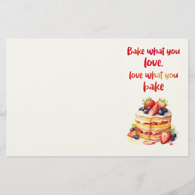 Sweet cake design  stationery (Front)