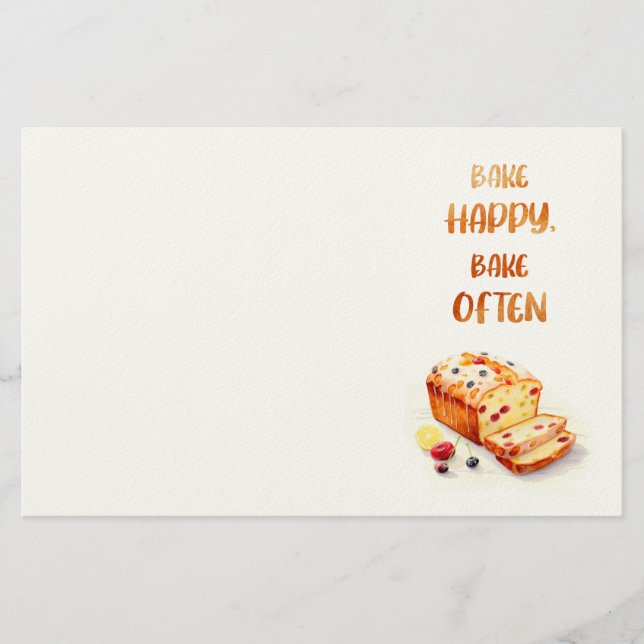 Sweet cake design  stationery (Front)