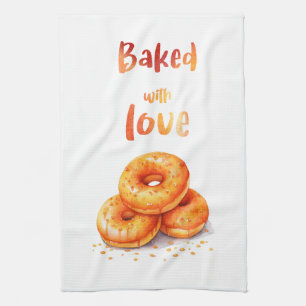 Sweet cake design tea towel