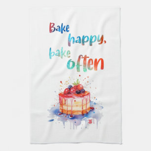 Sweet cake design tea towel