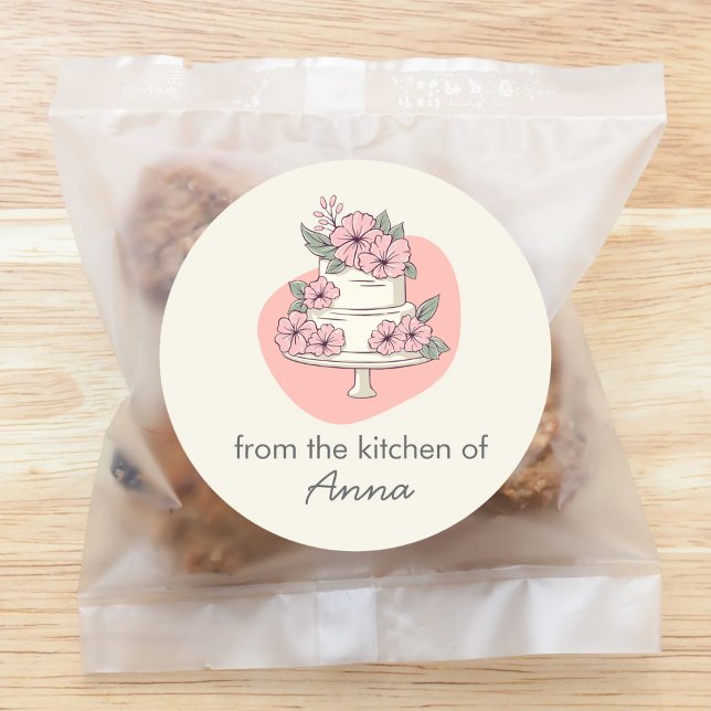 Sweet Cake From The Kitchen of add name Classic Round Sticker (Creator Uploaded)
