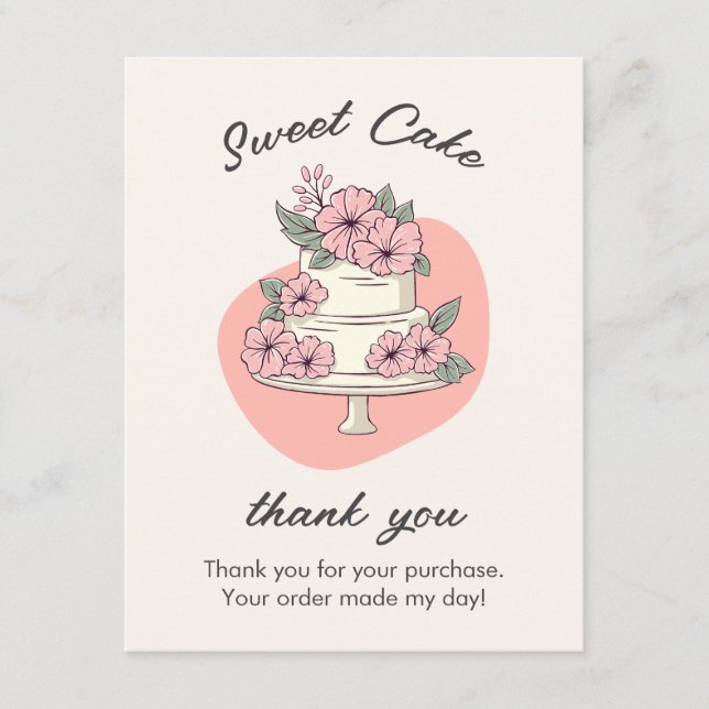 Sweet Cake Watercolor Bakery Insert Card (Front)