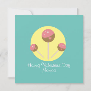 Sweet Cakepop Valentines Day Postcard