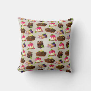 Sweet Cakes Dessert Pattern Cushion