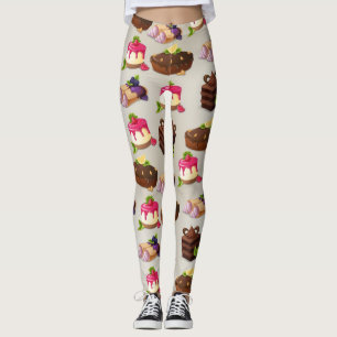 Sweet Cakes Dessert Pattern Leggings