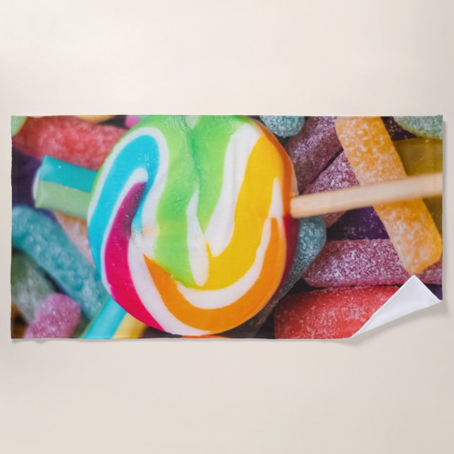 sweet candies beach towel (Front)