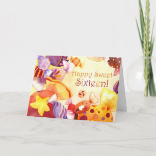 Sweet Candies for Sweet 16th Birthday Invitation