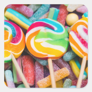 sweet candies square sticker
