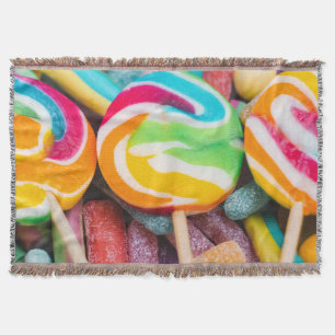 sweet candies throw blanket