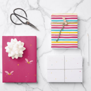 Sweet Candy and Pink Sparkly Magic Set Of  Wrapping Paper Sheet