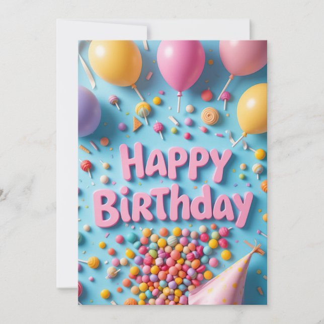 Sweet Candy Birthday Card (Front)