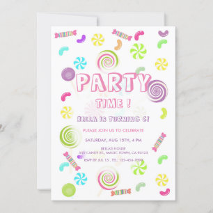 Sweet Candy Birthday Invitations